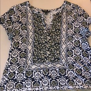 Lucky Brand Navy/Green Top